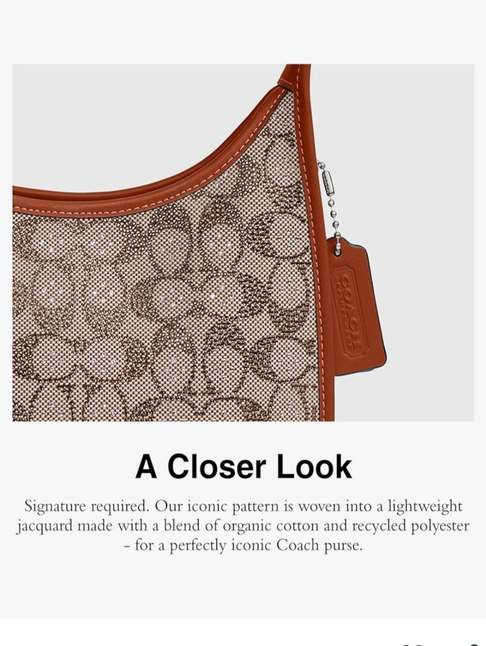 🔥COACH Curve Zip Bag In Crystal Signature Jacquard, Burnished Amber. New W/Tags - Picture 4 of 6